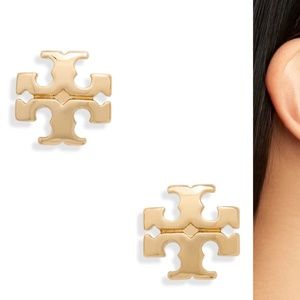 Tory Burch Gold Kira Logo Earrings